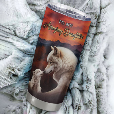 Personalized To My Amazing Daughter Tumbler From Dad Mom Father Never Forget I Love You Wolf Daughter Birthday Gifts Graduation Graduation Christmas Travel Mug | teecentury