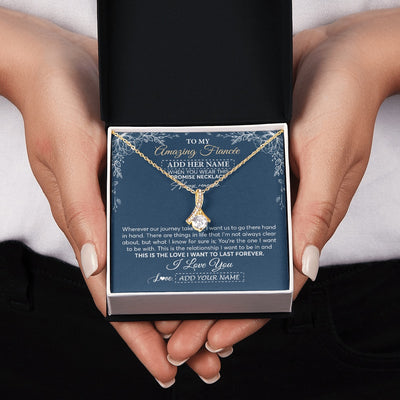 Alluring Beauty Necklace 18K Yellow Gold Finish | 2 | Personalized To My Amazing Fiancee Necklace From Fiance Promise Necklace Birthday Gifts For Fiancee For Her Valentines Christmas Custom Gift Box Message Card | https://teecentury.