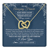 Interlocking Hearts Necklace 18K Yellow Gold Finish | 1 | Personalized To My Amazing Fiancee Necklace From Fiance Promise Necklace Birthday Gifts For Fiancee For Her Valentines Christmas Custom Gift Box Message Card | https://teecentury.