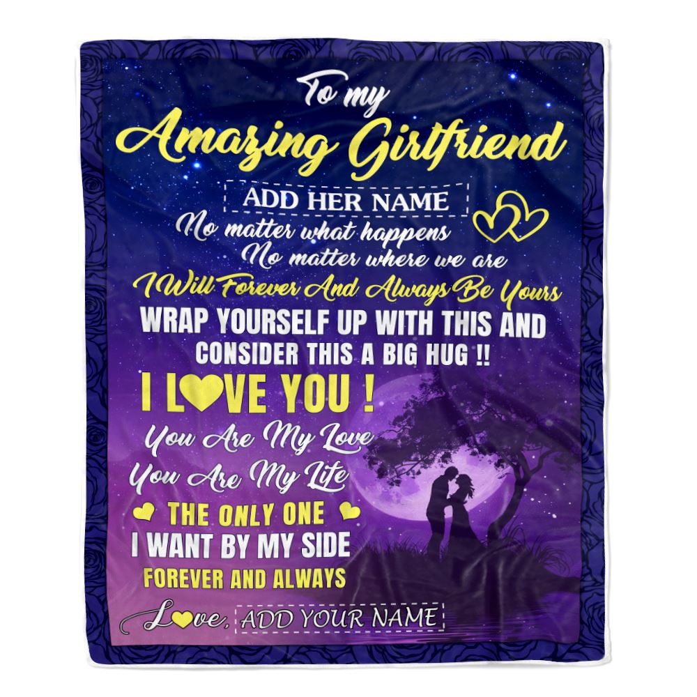 Personalized To My Amazing Girlfriend Blanket Big Hug For Girlfriend Birthday Gifts Anniversary Romantic Gifts Valentines Day For Her Christmas Fleece Blanket | teecentury