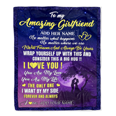 Personalized To My Amazing Girlfriend Blanket Big Hug For Girlfriend Birthday Gifts Anniversary Romantic Gifts Valentines Day For Her Christmas Fleece Blanket | teecentury