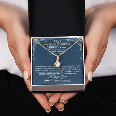 Alluring Beauty Necklace 18K Yellow Gold Finish | 2 | Personalized To My Amazing Girlfriend Necklace From Boyfriend Promise Necklace Birthday Gifts For Girlfriend Valentines Christmas Custom Gift Box Message Card | https://teecentury.