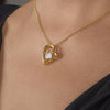 Forever Love Necklace 18K Yellow Gold Finish | 3 | Personalized To My Amazing Girlfriend Necklace From Boyfriend Promise Necklace Birthday Gifts For Girlfriend Valentines Christmas Custom Gift Box Message Card | https://teecentury.