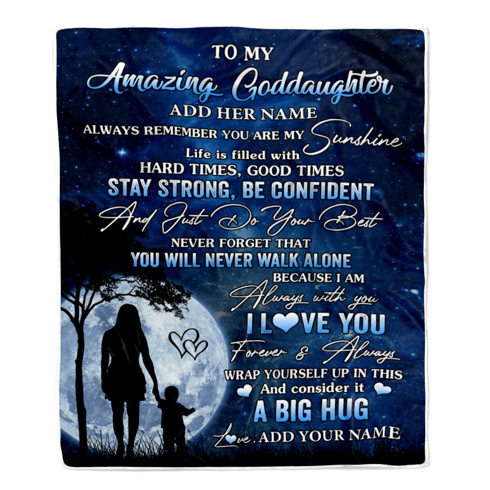 Personalized To My Amazing Goddaughter Blanket From Godmother My Sunshine Goddaughter Birthday Gifts Graduation Christmas Customized Fleece Blanket | teecentury