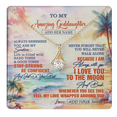 Alluring Beauty Necklace 18K Yellow Gold Finish | 1 | Personalized To My Amazing Goddaughter Necklace From Godmother Uncle Beach It A Big Hug Goddaughter Birthday Gifts Graduation Christmas Gift Box Message Card Shirt & Hoodie | https://teecentury.