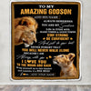 Personalized To My Amazing Godson Blanket From Godfather Uncle Lion It A Big Hug Godson Birthday Gifts Graduation Christmas Customized Fleece Throw Blanket | teecentury