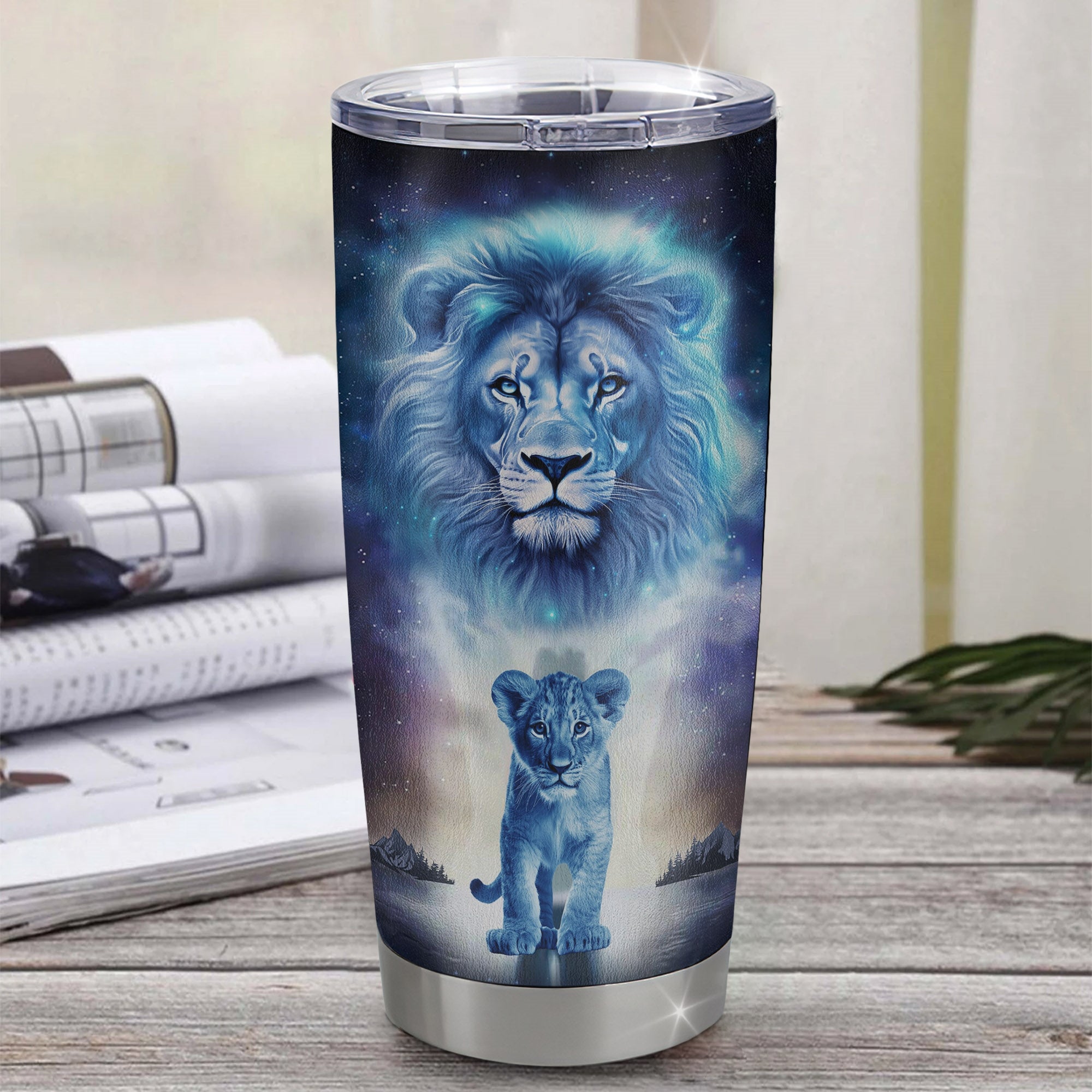 Personalized To My Amazing Godson From Godfather Stainless Steel Tumbler Cup Lion Never Forget I Love You Godson Birthday Graduation Christmas Travel Mug | teecentury