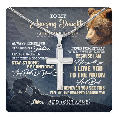 Stainless Cross Necklace Stainless Steel | 1 | Personalized To My Amazing Godson Necklace From Godmother Uncle Bear It A Big Hug Godson Birthday Gifts Graduation Christmas Custom Gift Box Message Card | https://teecentury.