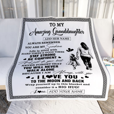 Personalized To My Amazing Granddaughter Blanket From Grandma Gigi Woman It A Big Hug Granddaughter Birthday Gifts Graduation Christmas Fleece Throw Blanket | teecentury