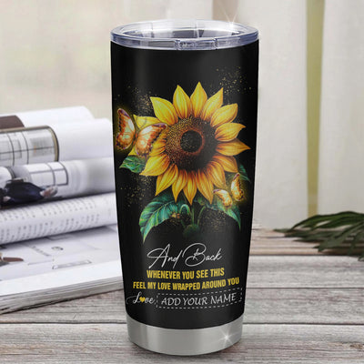 Personalized To My Amazing Granddaughter Tumbler From Grandma Grandpa Sunflower It A Big Hug Granddaughter Birthday Gifts Christmas Custom Stainless Steel Travel Mug | teecentury