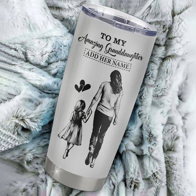 Personalized To My Amazing Granddaughter Tumbler From Grandma Woman It A Big Hug Granddaughter Birthday Gifts Graduation Christmas Custom Stainless Steel Travel Mug | teecentury