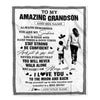 Personalized To My Amazing Grandson Blanket From Grandma Gigi Woman It A Big Hug Grandson Birthday Gifts Graduation Christmas Custom Fleece Throw Blanket | teecentury