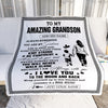 Personalized To My Amazing Grandson Blanket From Grandma Gigi Woman It A Big Hug Grandson Birthday Gifts Graduation Christmas Custom Fleece Throw Blanket | teecentury