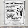 Personalized To My Amazing Grandson Blanket From Grandpa Papa Man It A Big Hug Grandson Birthday Gifts Graduation Christmas Customized Fleece Throw Blanket | teecentury