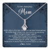 Alluring Beauty Necklace 14K White Gold Finish | 1 | Personalized To My Amazing Mom Necklace From Daughter Daughter You Taught Me Right Mom Birthday Mothers Day Christmas Jewelry Gift Box Message Card | teecentury