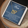 Interlocking Hearts Necklace 18K Yellow Gold Finish | Personalized To My Amazing Mom Necklace From Daughter Little Girl You Taught Me Right Mom Birthday Mothers Day Christmas Jewelry Customized Box Message Card | teecentury