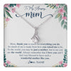 Alluring Beauty Necklace 14K White Gold Finish | 1 | Personalized To My Amazing Mom Necklace From Daughter Son Thank You For Everything You Do Mom Mothers Day Birthday Christmas Customized Gift Box Message Card | teecentury