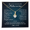Alluring Beauty Necklace 18K Yellow Gold Finish | 1 | Personalized To My Amazing Mother In Law Necklace From Daughter Amazing And Kind Mother In Law Birthday Christmas Jewelry Customized Gift Box Message Card | teecentury