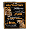 Personalized To My Amazing Nephew Blanket From Aunt Auntie Lion It A Big Hug Nephew Birthday Gifts Graduation Christmas Customized Fleece Throw Blanket | teecentury