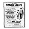 Personalized To My Amazing Nephew Blanket From Uncle Man It A Big Hug Nephew Birthday Gifts Graduation Christmas Customized Fleece Throw Blanket | teecentury