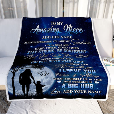 Personalized To My Amazing Niece Blanket From Aunt Auntie My Sunshine Niece Birthday Gifts Graduation Christmas Customized Fleece Throw Blanket | teecentury
