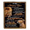 Personalized To My Amazing Niece Blanket From Uncle Lion It A Big Hug Niece Birthday Gifts Graduation Christmas Customized Fleece Throw Blanket | teecentury
