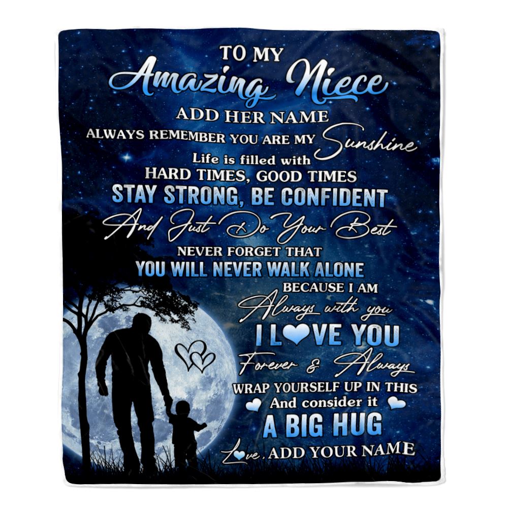 Personalized To My Amazing Niece Blanket From Uncle My Sunshine Niece Birthday Gifts Graduation Christmas Customized Fleece Throw Blanket | teecentury