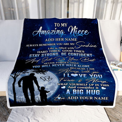 Personalized To My Amazing Niece Blanket From Uncle My Sunshine Niece Birthday Gifts Graduation Christmas Customized Fleece Throw Blanket | teecentury