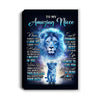 Personalized To My Amazing Niece Canvas From Uncle Lion Never Forget I Love You Niece Birthday Gifts Graduation Christmas Custom Wall Art Print Framed Canvas | teecentury