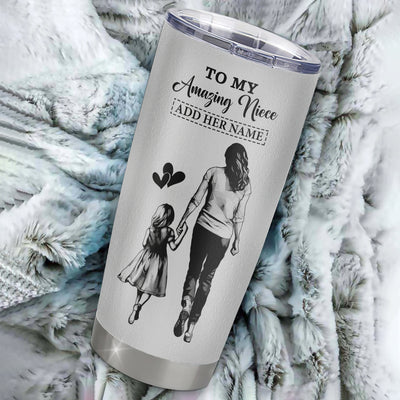 Personalized To My Amazing Niece Tumbler From Aunt Auntie Woman It A Big Hug Niece Birthday Gifts Graduation Christmas Custom Stainless Steel Travel Mug | teecentury