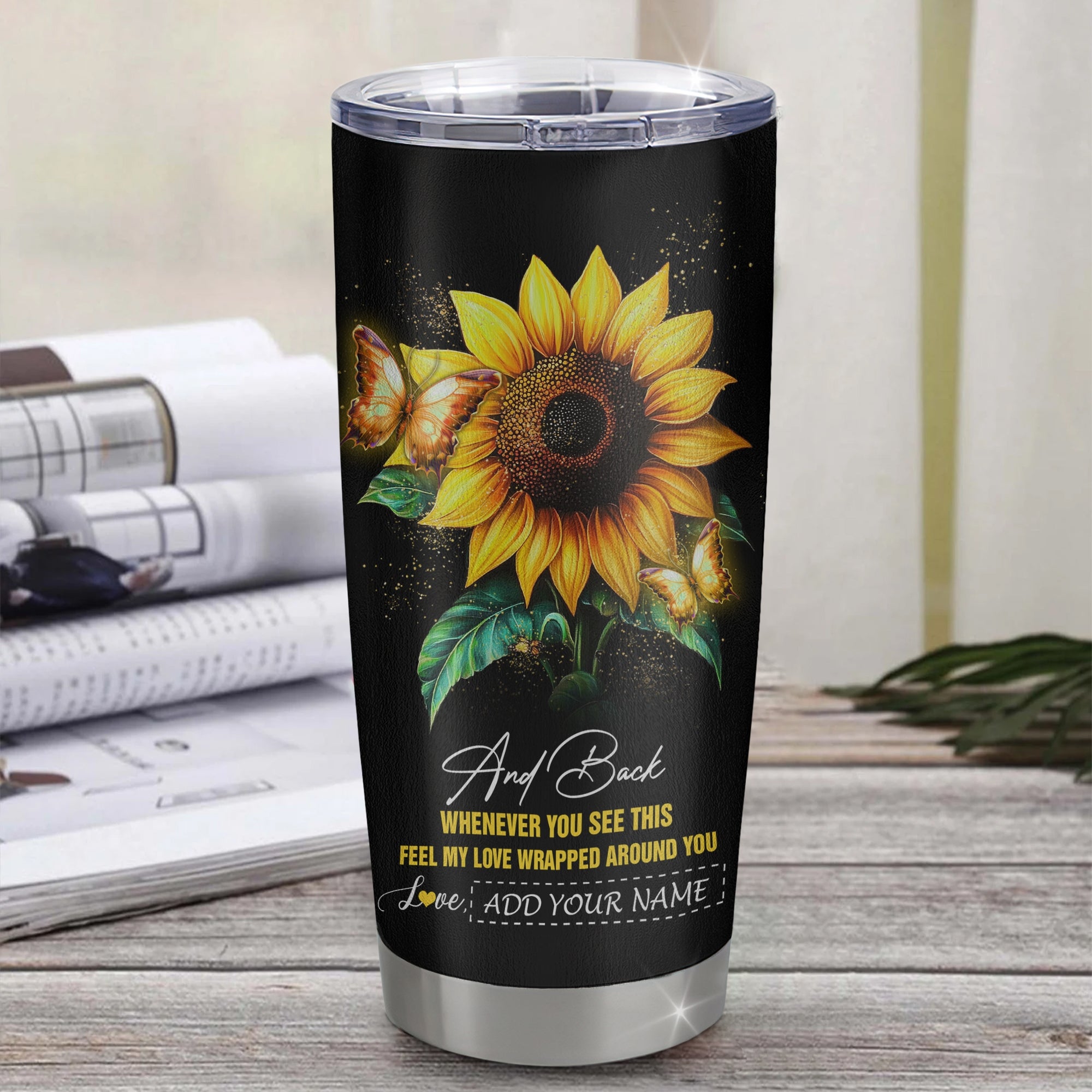 Personalized To My Amazing Niece Tumbler From Aunt Uncle Auntie Sunflower It A Big Hug Niece Birthday Gifts Graduation Christmas Custom Stainless Steel Travel Mug | teecentury