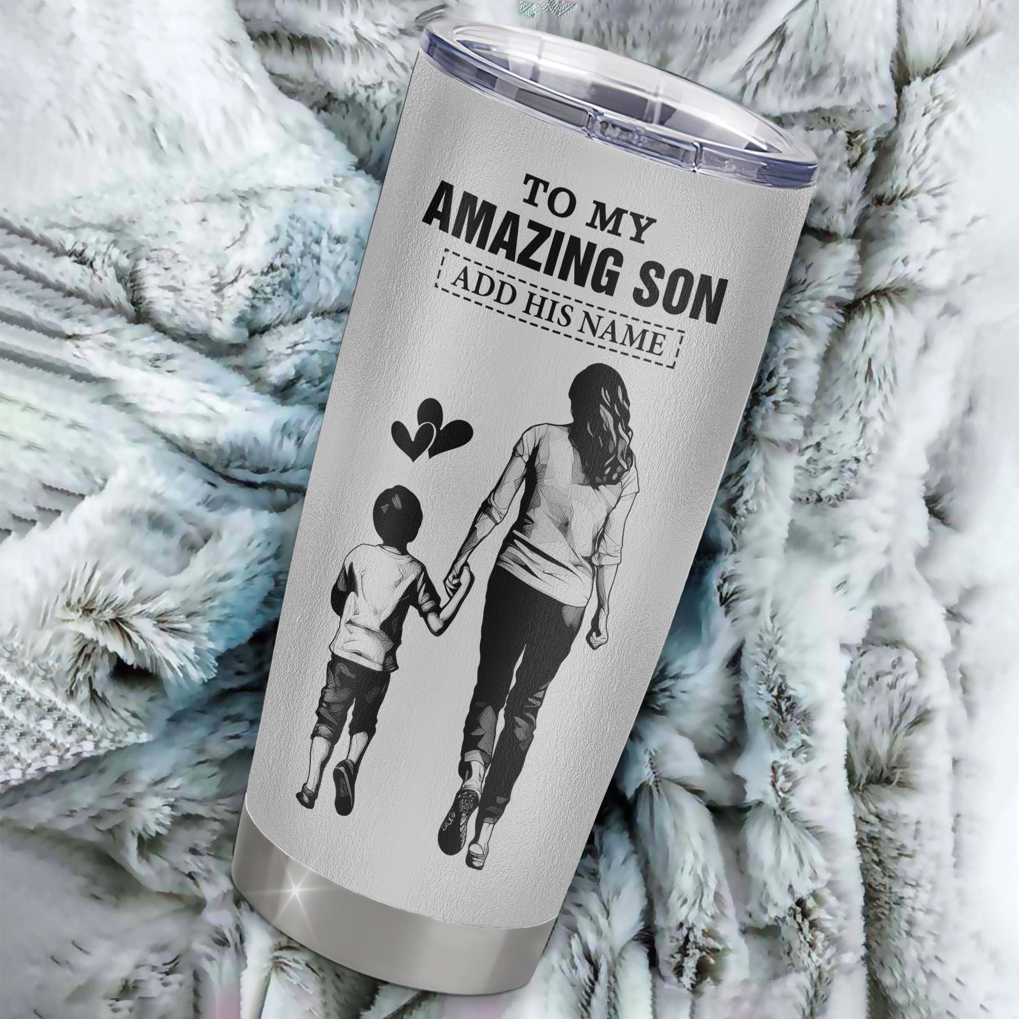 Personalized To My Amazing Son Tumbler From Mom Mother Woman It A Big Hug Son Birthday Gifts Graduation Christmas Custom Stainless Steel Travel Mug | teecentury