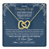 Interlocking Hearts Necklace 18K Yellow Gold Finish | 1 | Personalized To My Amazing Wife Necklace From Husband Promise Necklace Birthday Gifts For Wife Anniversary Romantic Valentines Christmas Gift Box Message Card | https://teecentury.