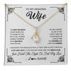 Alluring Beauty Necklace 18K Yellow Gold Finish | 1 | Personalized To My Amazing Wife Necklace From Husband The Best Decision I Ever Made Wife Valentines Day Birthday Christmas Customized Gift Box Message Card | teecentury