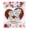 Personalized To My Aunt Blanket From Nephew Never Forget I Love You Heart Flower Aunt Birthday Mothers Day Christmas Customized Bed Fleece Throw Blanket | teecentury