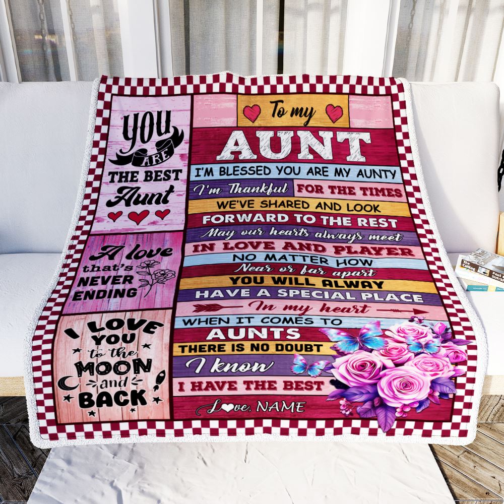 Personalized To My Aunt Blanket From Niece Nephew Wood I Am Blessed You Are My Aunty Mothers Day Birthday Thanksgiving Christmas Customized Gift Fleece Blanket | teecentury