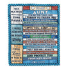 Personalized To My Aunt Blanket From Niece Nephew Wood I Love You Thank You Aunt Birthday Mothers Day Thanksgiving Christmas Customized Gift Fleece Blanket | teecentury