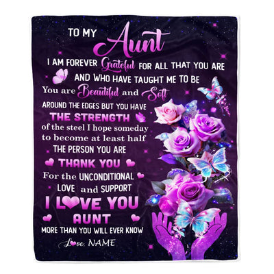 Personalized To My Aunt Blanket From Niece Thank You For Love Butterfly Aunt Birthday Mothers Day Thanksgiving Christmas Customized Gift Fleece Throw Blanket | teecentury