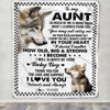 Personalized To My Aunt From Nephew Blanket Wolf Always Be Your Little Boy Aunt Mothers Day Birthday Christmas Gift Customized Fleece Throw Blanket | teecentury