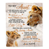 Personalized To My Aunt From Nephew Lion I Love You With All My Heart Aunt Birthday Mothers Day Christmas Customized Fleece Throw Blanket Mockup | teecentury