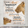 Personalized To My Aunt From Nephew Lion I Love You With All My Heart Aunt Birthday Mothers Day Christmas Customized Fleece Throw Blanket Mockup | teecentury