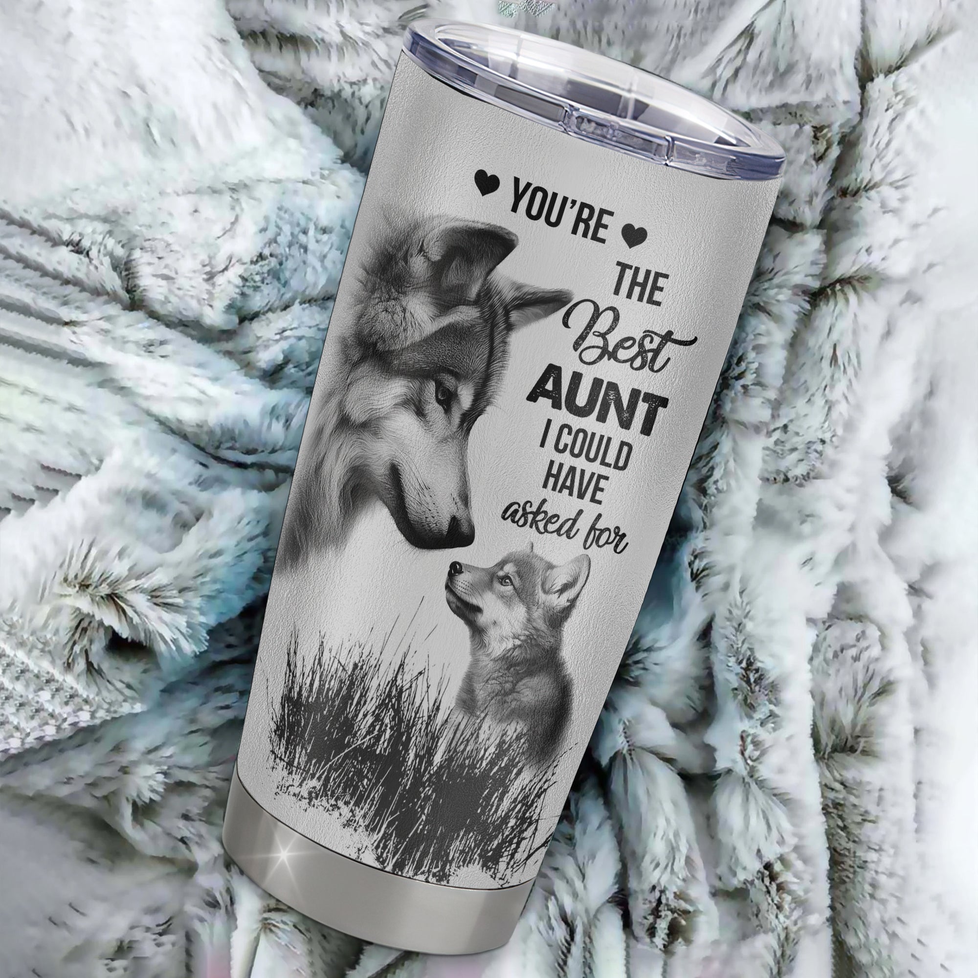 Personalized To My Aunt From Nephew Stainless Steel Tumbler Cup Wolf Always Be Your Little Boy Aunt Mothers Day Birthday Christmas Travel Mug | teecentury