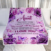 Personalized To My Aunt Gifts Blanket From Niece Nephew Purple Floral Birthday Gifts For Aunt Mothers Day Thanksgiving Christmas Custom Fleece Throw Blanket | teecentury