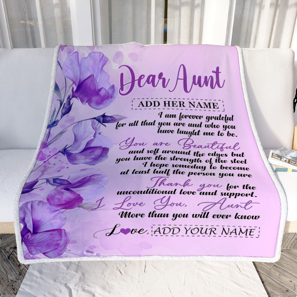 Personalized To My Aunt Gifts From Niece Nephew Blanket Flower You Are Beautiful Gifts For Aunt Mothers Day Birthday Christmas Customized Fleece Blanket | teecentury