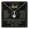 Alluring Beauty Necklace 14K White Gold Finish | 1 | Personalized To My Aunt Gifts Necklace From Niece Nephew Grateful Thank You Aunt Birthday Gifts Mothers Day Christmas Jewelry Customized Gift Box Message Card | teecentury