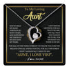 Forever Love Necklace 14K White Gold Finish | 1 | Personalized To My Aunt Gifts Necklace From Niece Nephew Grateful Thank You Aunt Birthday Gifts Mothers Day Christmas Jewelry Customized Gift Box Message Card | teecentury