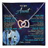 Interlocking Hearts Necklace Stainless Steel & Rose Gold Finish | 1 | Personalized To My Aunt Necklace From Nephew Thank You Day By Day Aunt Birthday Gifts Mothers Day Christmas Customized Gift Box Message Card | teecentury