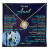 Love Knot Necklace 18K Yellow Gold Finish | 1 | Personalized To My Aunt Necklace From Nephew Thank You Day By Day Aunt Birthday Gifts Mothers Day Christmas Customized Gift Box Message Card | teecentury