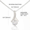 Alluring Beauty Necklace 14K White Gold Finish | 4 | Personalized To My Aunt Necklace From Niece For All The Times That I Forgot To Thank You Aunt Birthday Mothers Day Christmas Customized Gift Box Message Card | teecentury