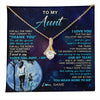 Alluring Beauty Necklace 18K Yellow Gold Finish | 1 | Personalized To My Aunt Necklace From Niece Thank You Day By Day Aunt Birthday Gifts Mothers Day Christmas Customized Gift Box Message Card | teecentury